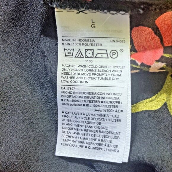 Old Navy Peplum Blouse Multicolor Womens Size Large V Neck Semi Sheer - Picture 6 of 6